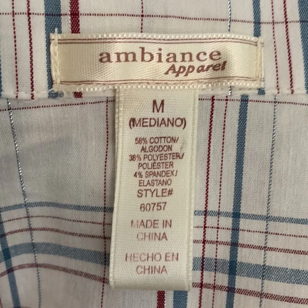 Ambiance Apparel Medium Fit & Flare Button Front Sleeveless Plaid Belted Dress - Picture 11 of 11